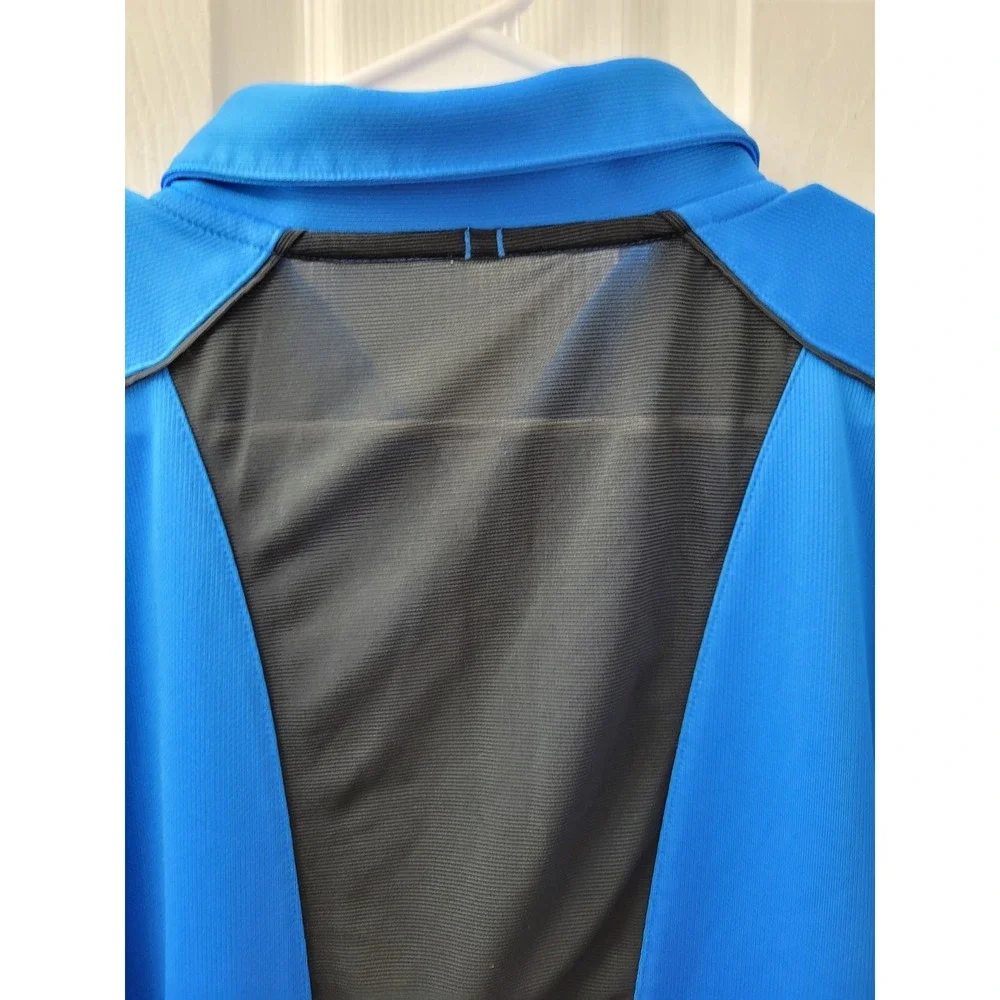 Nike Golf Nike Fit Dry Mens XXL 2X Blue Black Short Sleeve 1/4 Zip EUC